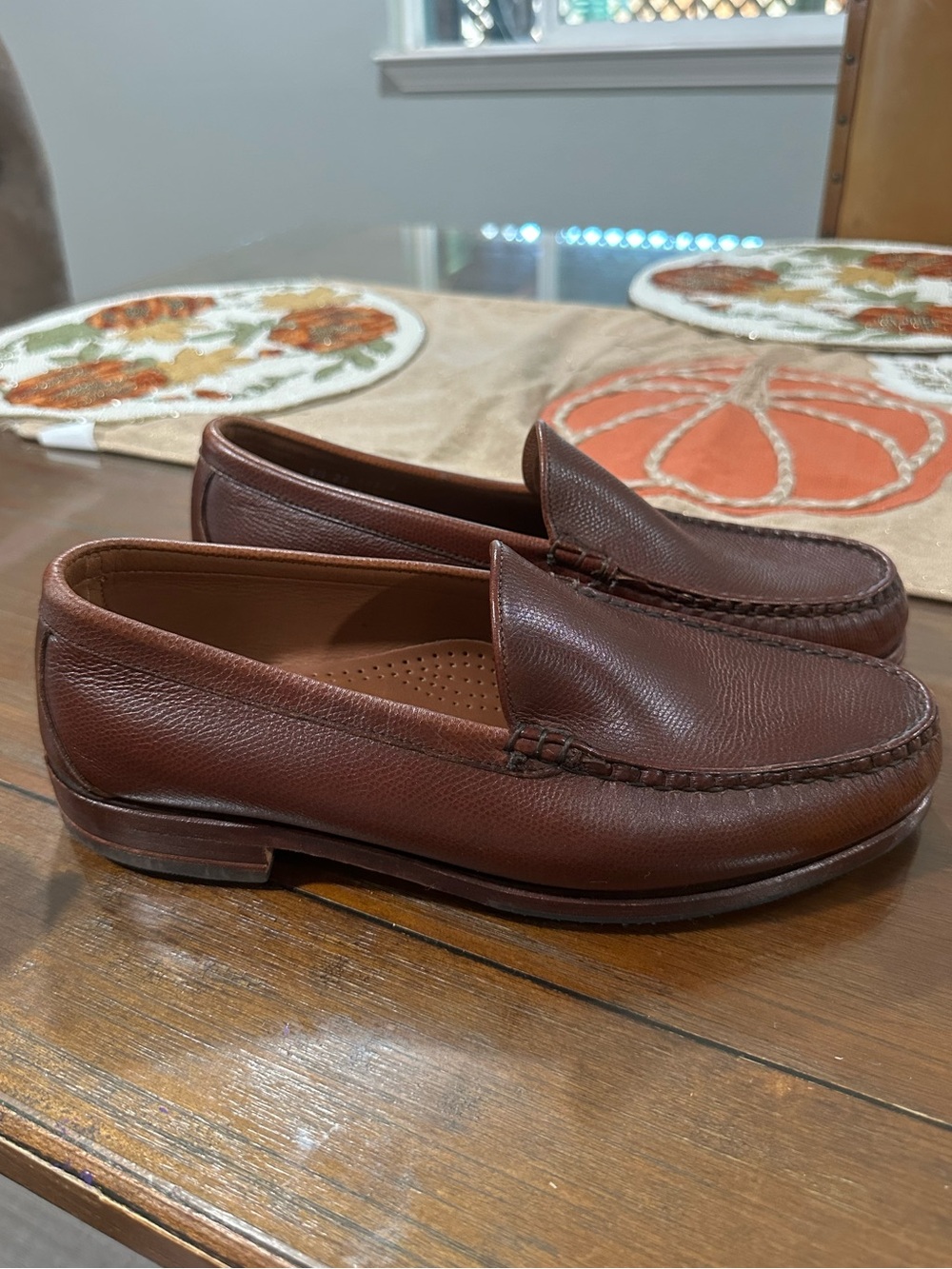 Allen Edmonds Sanibel Brown Leather Slip On Loafers Size 9.5 B Traction Soles
